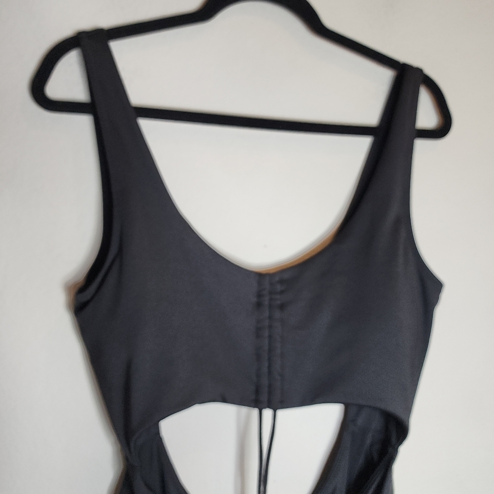 PINK Victoria's Secret Ruched Front Cutout One Piece‎ Swimsuit Black XL New - Picture 3 of 15